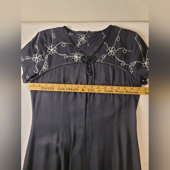 Vintage Jessica Lauren Black Classy Modest Maxi Dress sz 10 - Picture 6 of 8